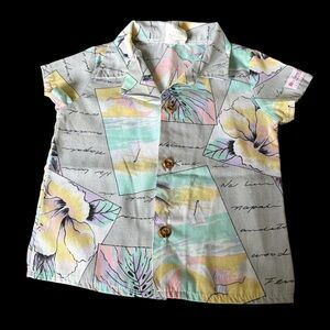 Retro Boys Hawaiian Button Down Shirt